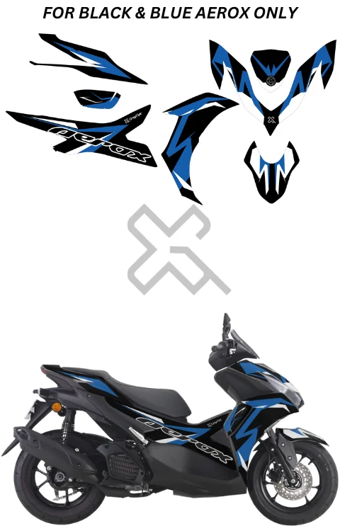 Zig Blue Edition Full Body Sticker Compatible with Aerox 155 | Printed In Premium Matte Vinyl With FPF ( Protection Film), Waterproof, Precut Sticker, Pack Of 1 Compatible with Both Side